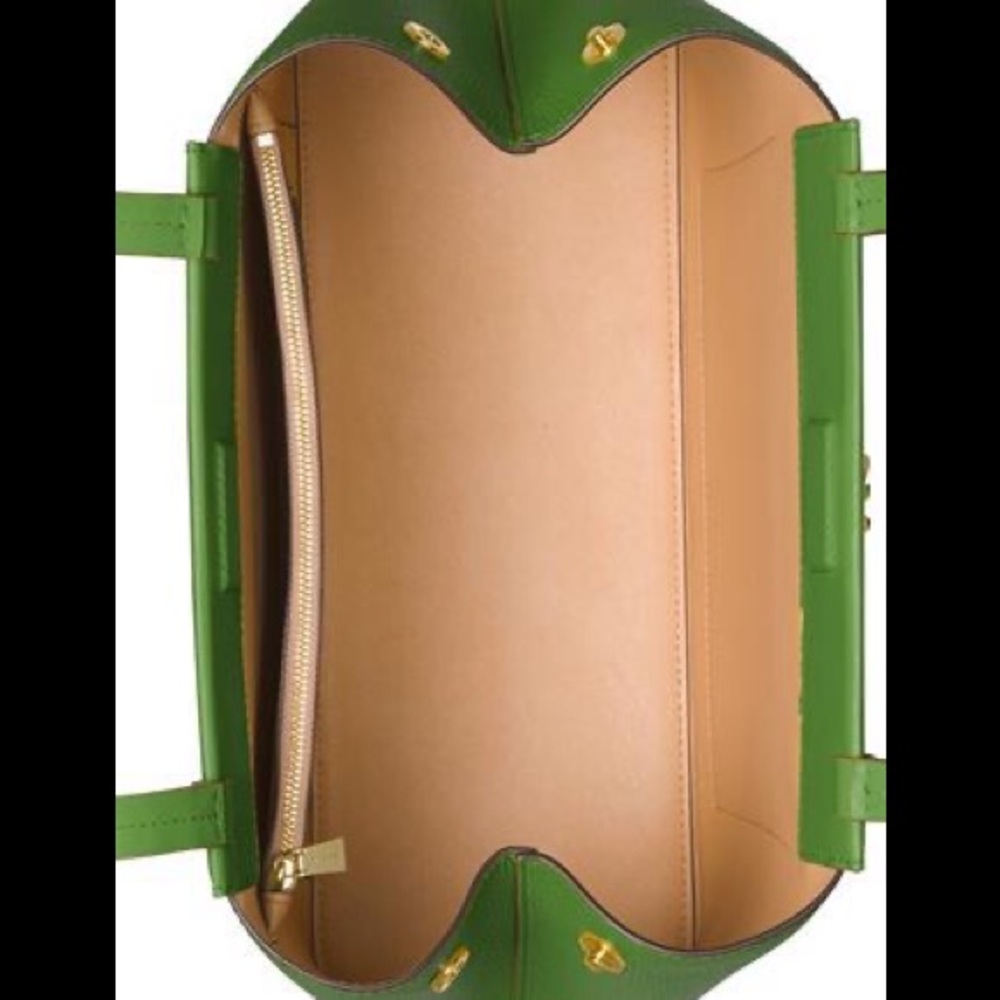 SOLD NWT$338 Authentic MICHAEL KORS Green Floral Handbag Purse Satchel - Picture 10 of 15